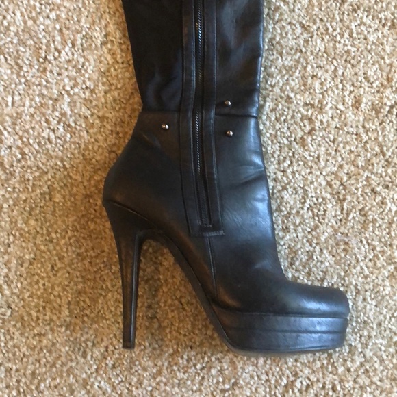 Baker Knee-high leather stilettos - Picture 2 of 8